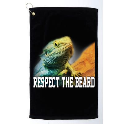 Respect The Beard Funny Bearded Dragon Golf Towel