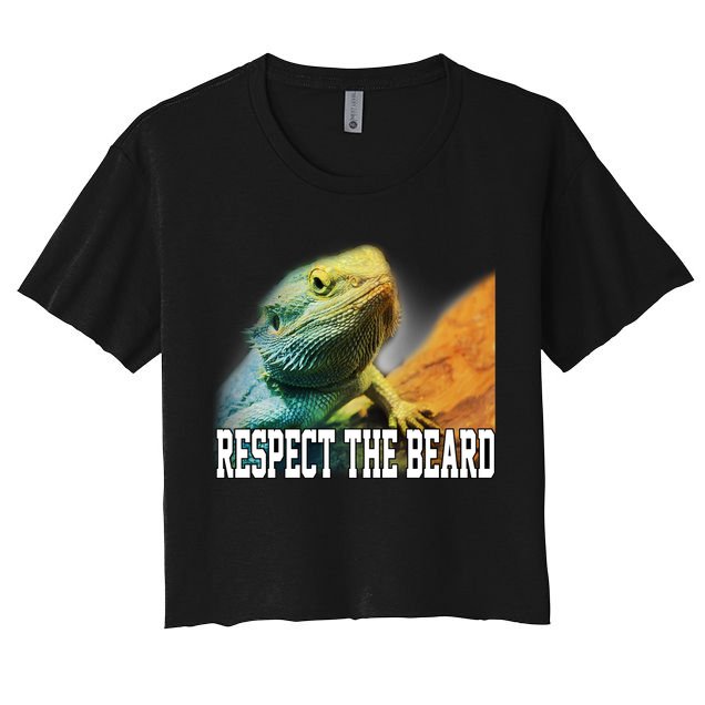 Respect The Beard Funny Bearded Dragon Crop Top