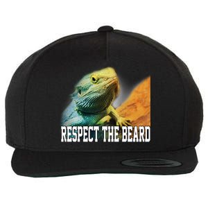 Respect The Beard Funny Bearded Dragon Wool Snapback Cap