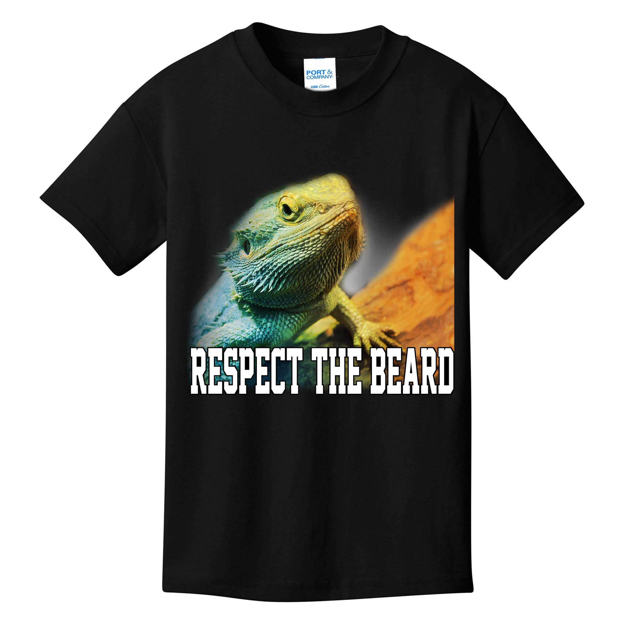 Respect The Beard Funny Bearded Dragon Kids T-Shirt