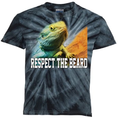 Respect The Beard Funny Bearded Dragon Kids Tie-Dye T-Shirt