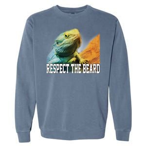 Respect The Beard Funny Bearded Dragon Garment-Dyed Sweatshirt