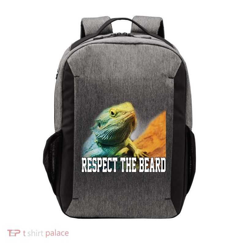 Respect The Beard Funny Bearded Dragon Vector Backpack