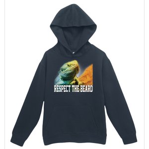 Respect The Beard Funny Bearded Dragon Urban Pullover Hoodie