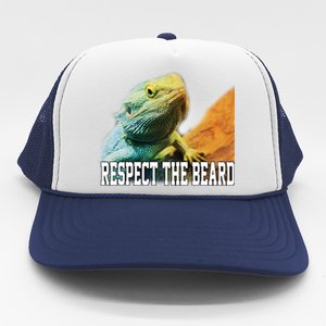 Respect The Beard Funny Bearded Dragon Trucker Hat