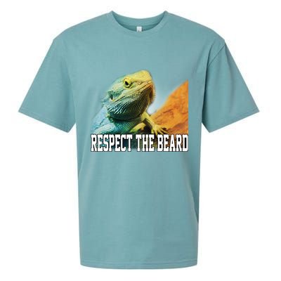 Respect The Beard Funny Bearded Dragon Sueded Cloud Jersey T-Shirt