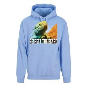 Respect The Beard Funny Bearded Dragon Unisex Surf Hoodie