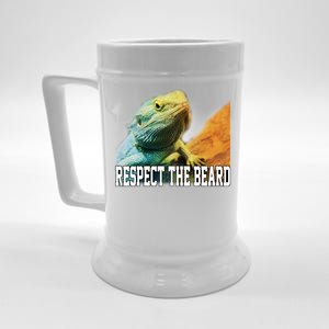 Respect The Beard Funny Bearded Dragon Beer Stein