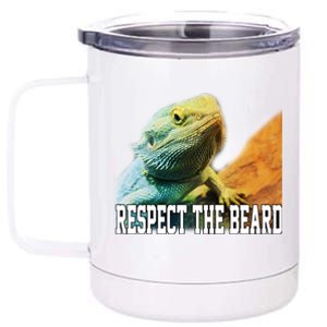 Respect The Beard Funny Bearded Dragon 12 oz Stainless Steel Tumbler Cup