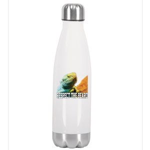 Respect The Beard Funny Bearded Dragon Stainless Steel Insulated Water Bottle