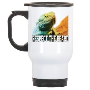 Respect The Beard Funny Bearded Dragon Stainless Steel Travel Mug