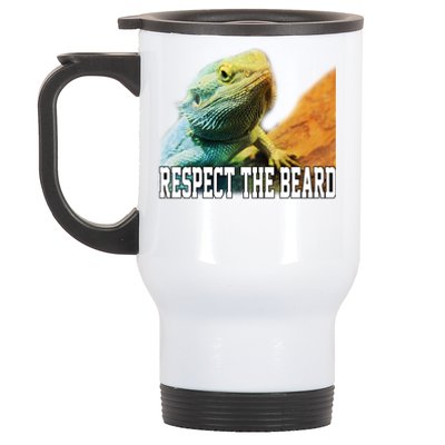 Respect The Beard Funny Bearded Dragon Stainless Steel Travel Mug