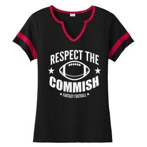 Respect The Commish Fantasy Football Ladies Halftime Notch Neck Tee