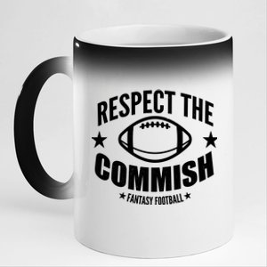 Respect The Commish Fantasy Football 11oz Black Color Changing Mug