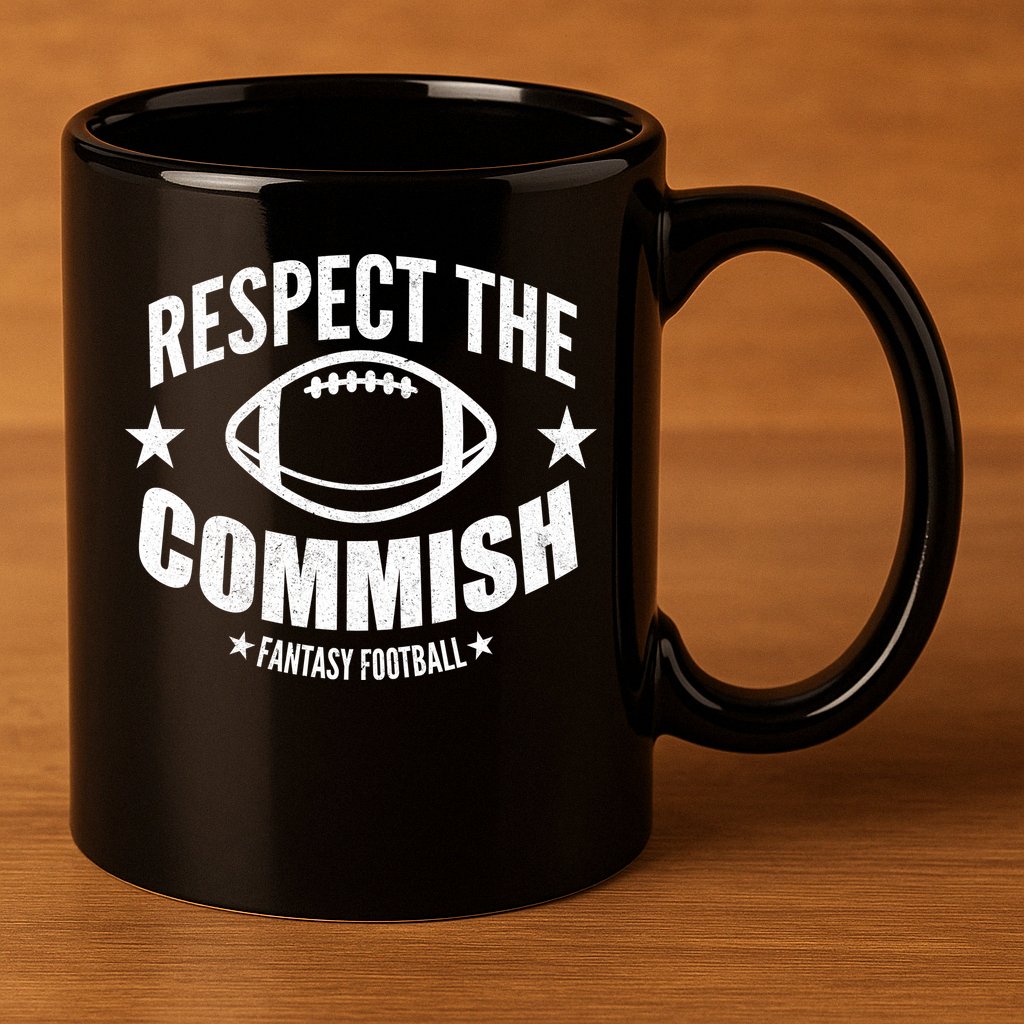Respect The Commish Fantasy Football 11oz C Handle Ceramic Mug