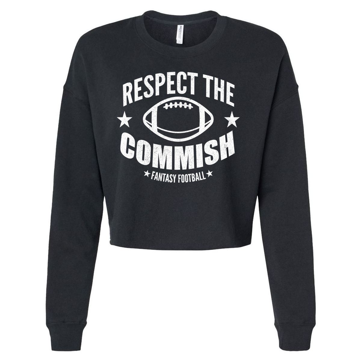 Respect The Commish Fantasy Football Cropped Pullover Crew