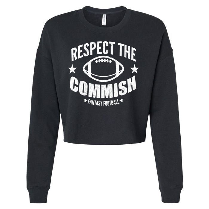 Respect The Commish Fantasy Football Cropped Pullover Crew
