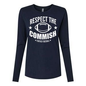 Respect The Commish Fantasy Football Womens Cotton Relaxed Long Sleeve T-Shirt