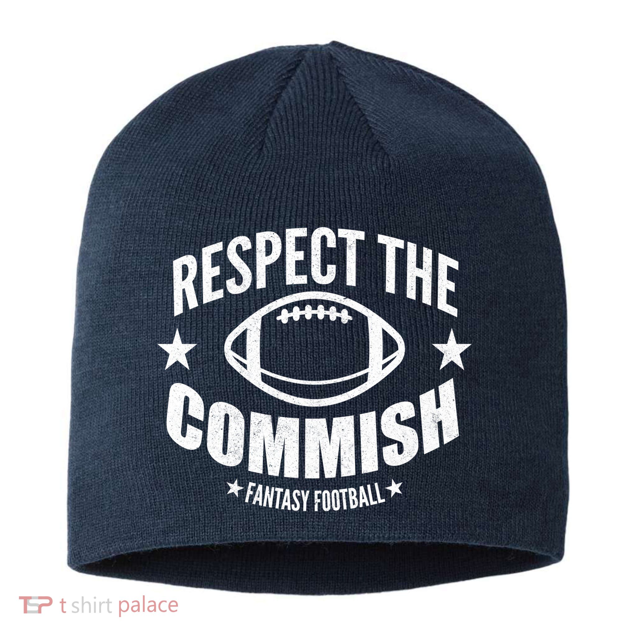 Respect The Commish Fantasy Football Sustainable Beanie