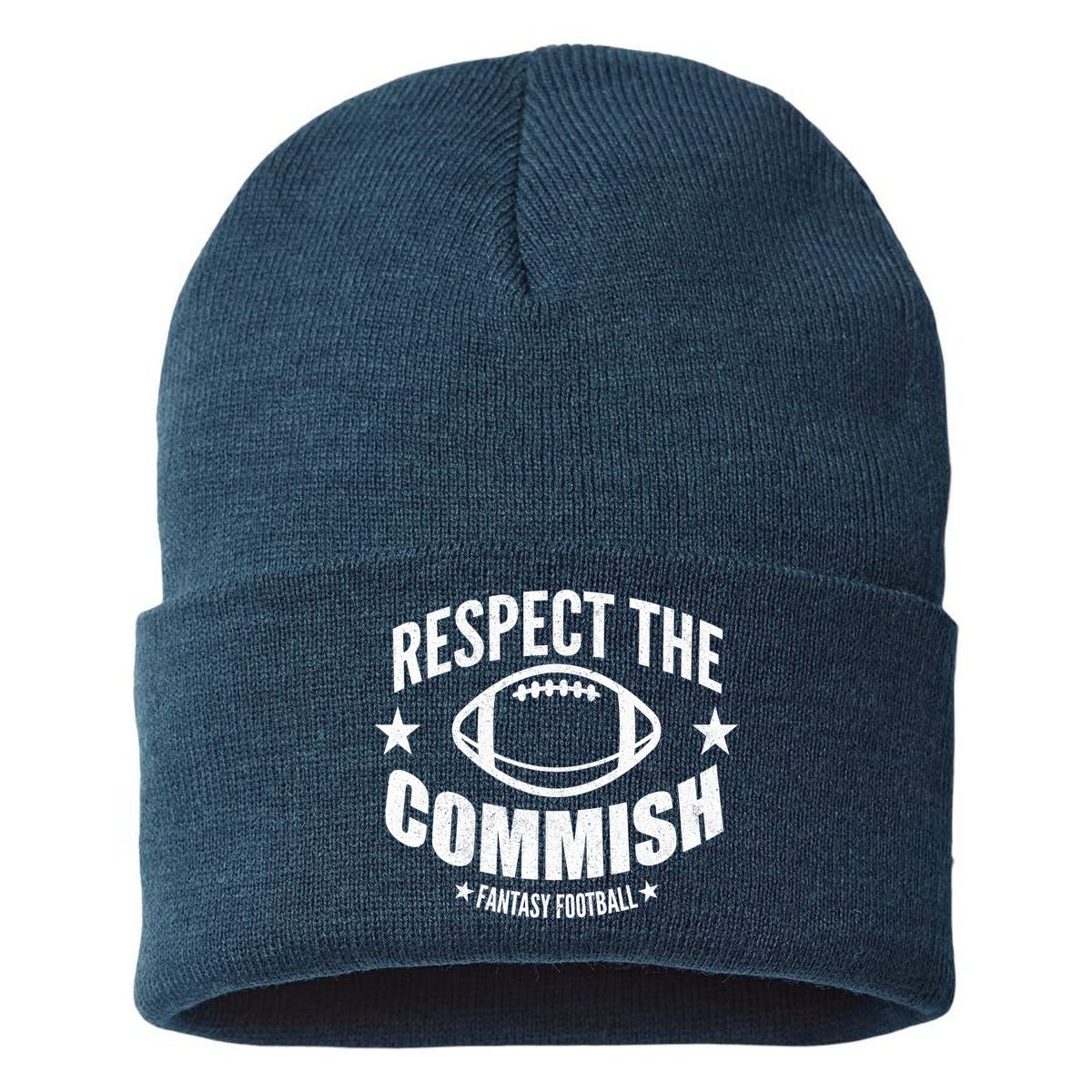 Respect The Commish Fantasy Football Sustainable Knit Beanie