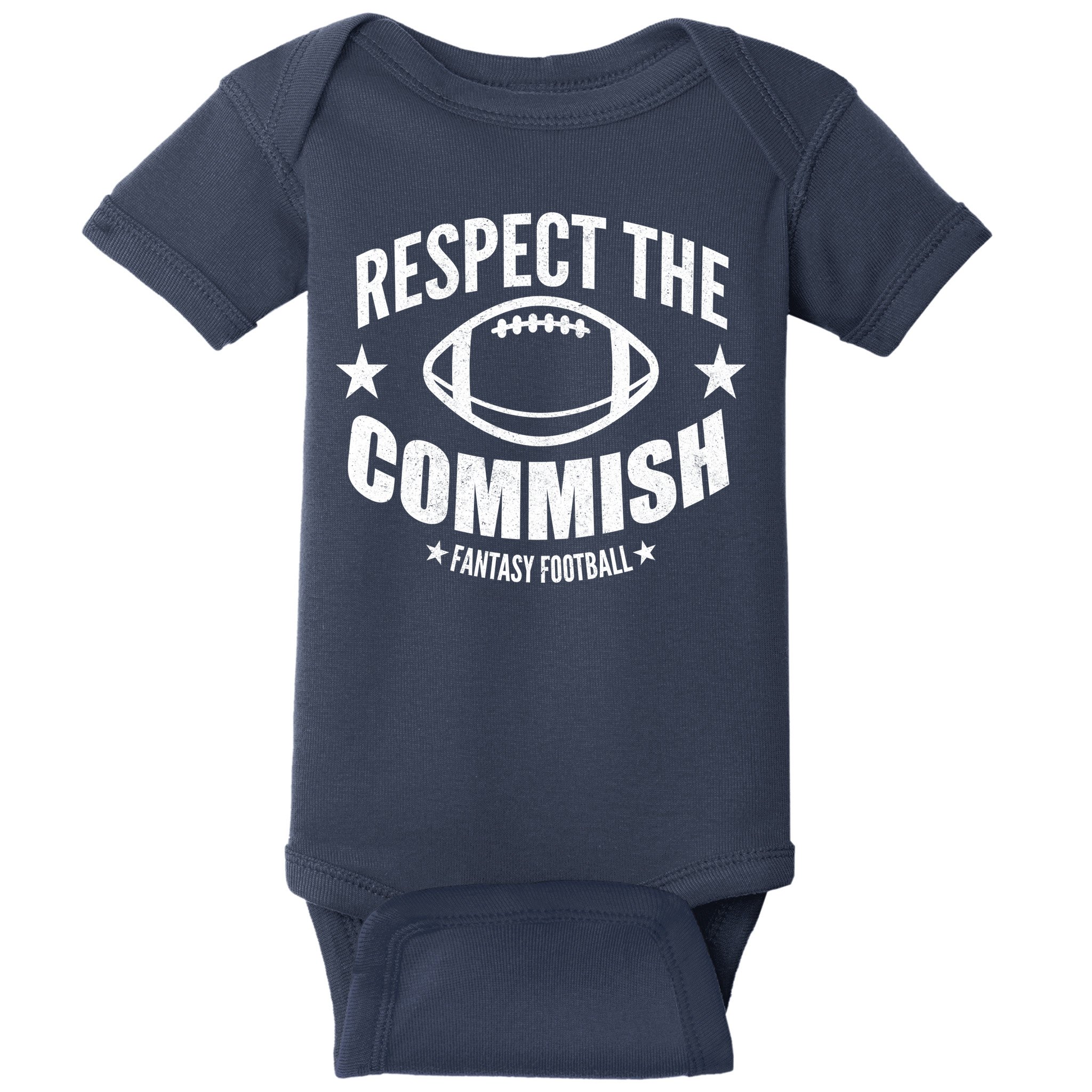 Respect The Commish Fantasy Football Baby Bodysuit