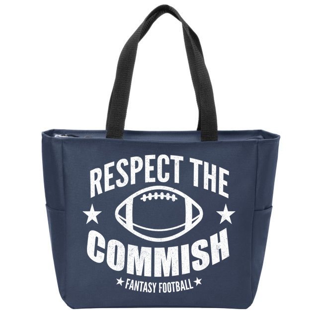 Respect The Commish Fantasy Football Zip Tote Bag