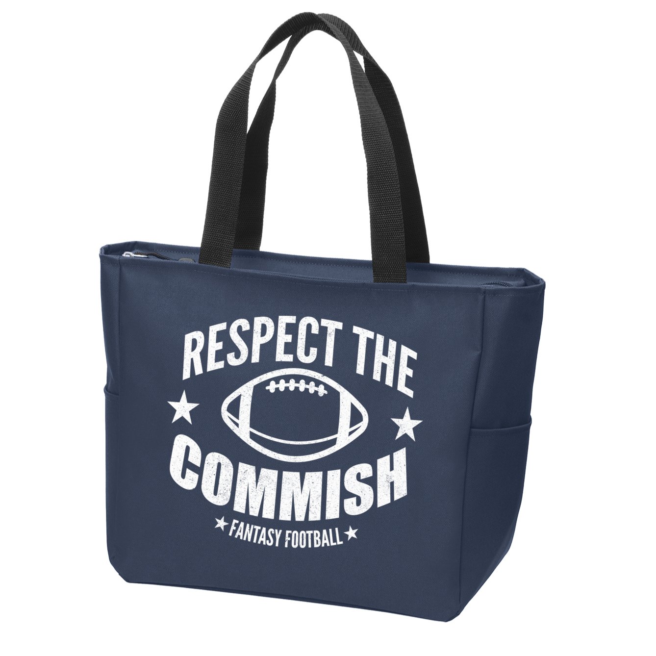 Respect The Commish Fantasy Football Zip Tote Bag
