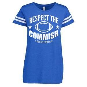 Respect The Commish Fantasy Football Enza Ladies Jersey Football T-Shirt