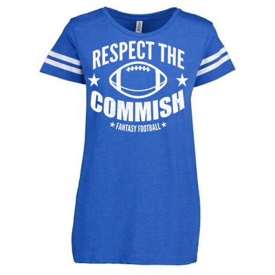 Respect The Commish Fantasy Football Enza Ladies Jersey Football T-Shirt