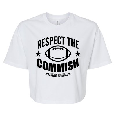 Respect The Commish Fantasy Football Bella+Canvas Jersey Crop Tee