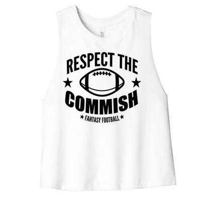 Respect The Commish Fantasy Football Women's Racerback Cropped Tank