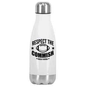 Respect The Commish Fantasy Football Stainless Steel Insulated Water Bottle