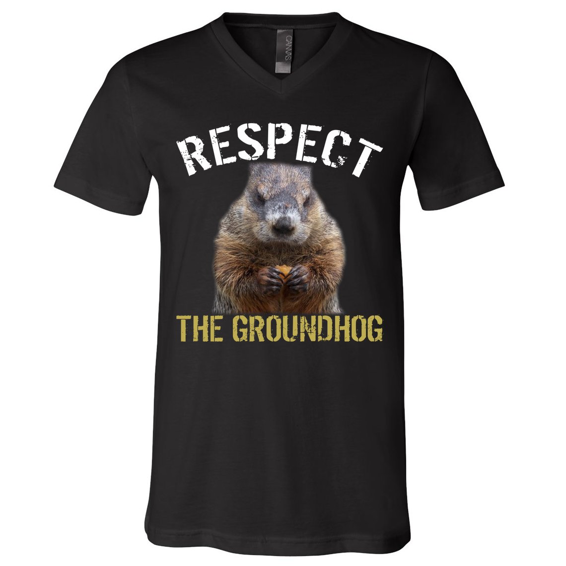 Respect The Groundhog V-Neck T-Shirt