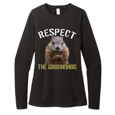 Respect The Groundhog Womens CVC Long Sleeve Shirt