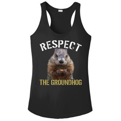 Respect The Groundhog Ladies PosiCharge Competitor Racerback Tank