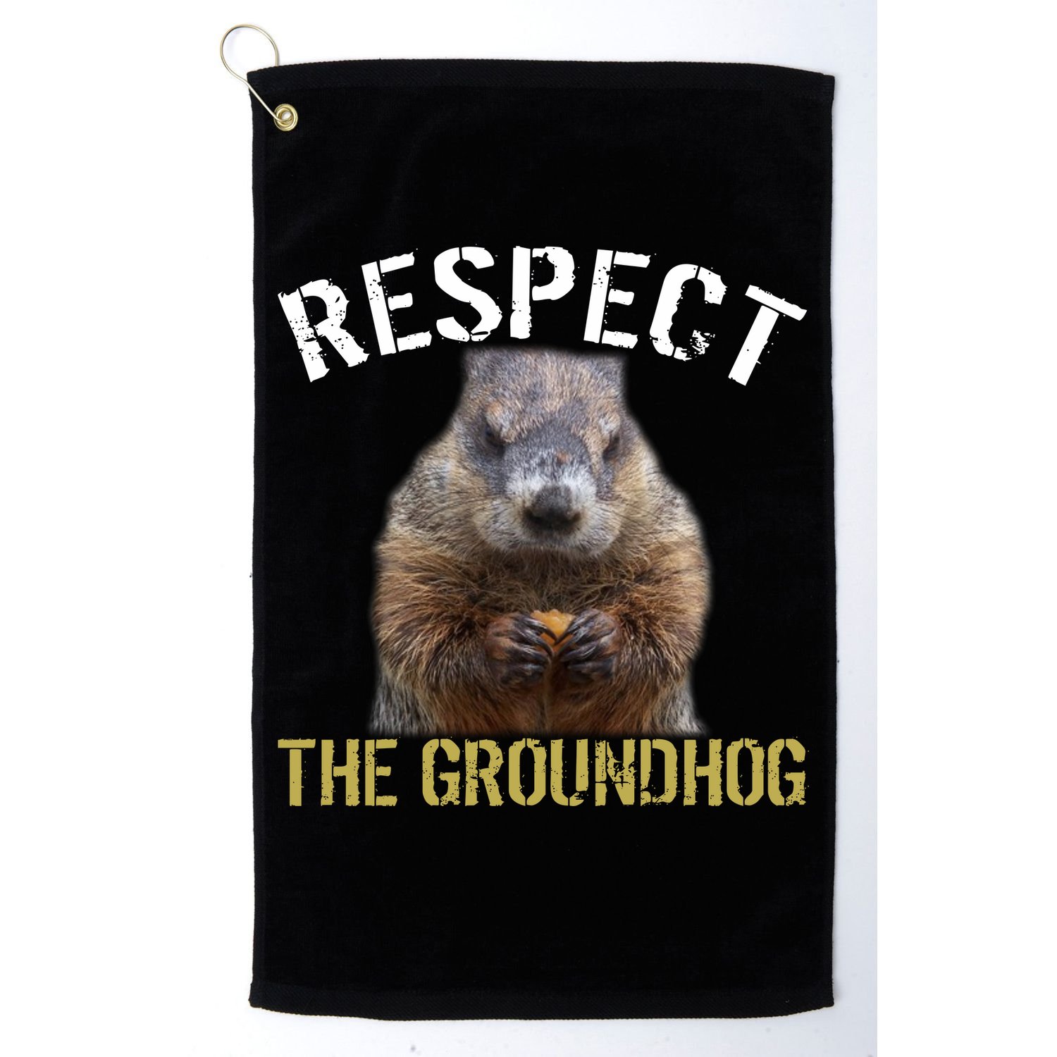 Respect The Groundhog Golf Towel