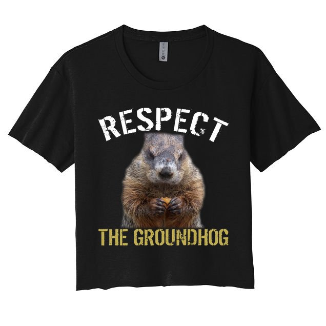 Respect The Groundhog Women's Crop Top Tee