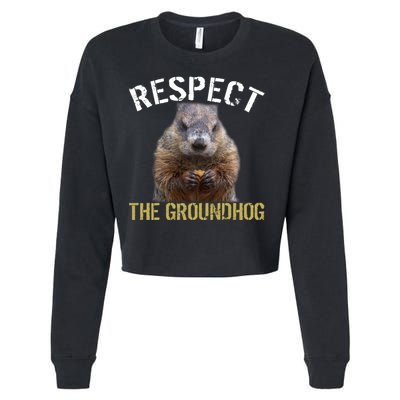 Respect The Groundhog Cropped Pullover Crew
