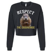 Respect The Groundhog Cropped Pullover Crew