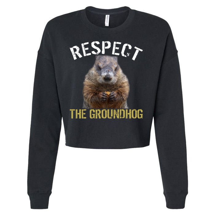 Respect The Groundhog Cropped Pullover Crew