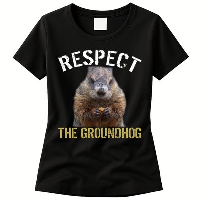 Respect The Groundhog Womens T-Shirt