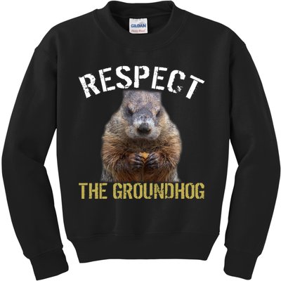 Respect The Groundhog Kids Sweatshirt