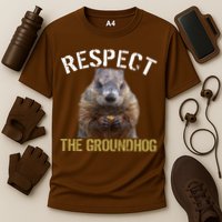 Respect The Groundhog Cooling Performance Crew T-Shirt