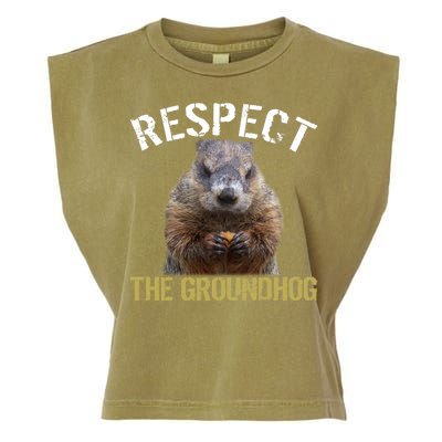 Respect The Groundhog Garment-Dyed Women's Muscle Tee