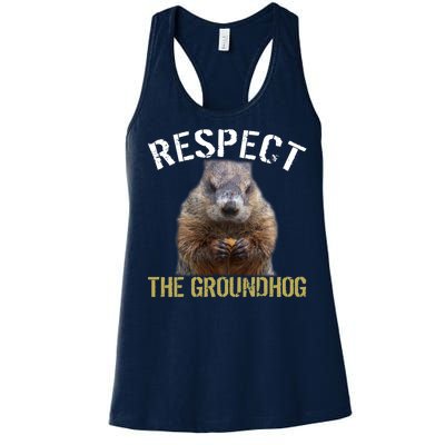 Respect The Groundhog Women's Racerback Tank