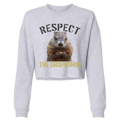 Respect The Groundhog Cropped Pullover Crew