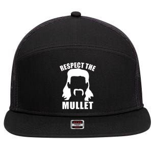 Respect The Mullet 7 Panel Mesh Trucker Snapback Hat