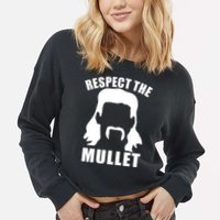 Respect The Mullet Cropped Pullover Crew