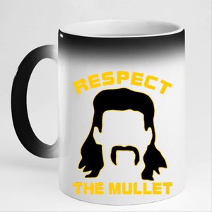 Respect The Mullet Hair Game 11oz Black Color Changing Mug