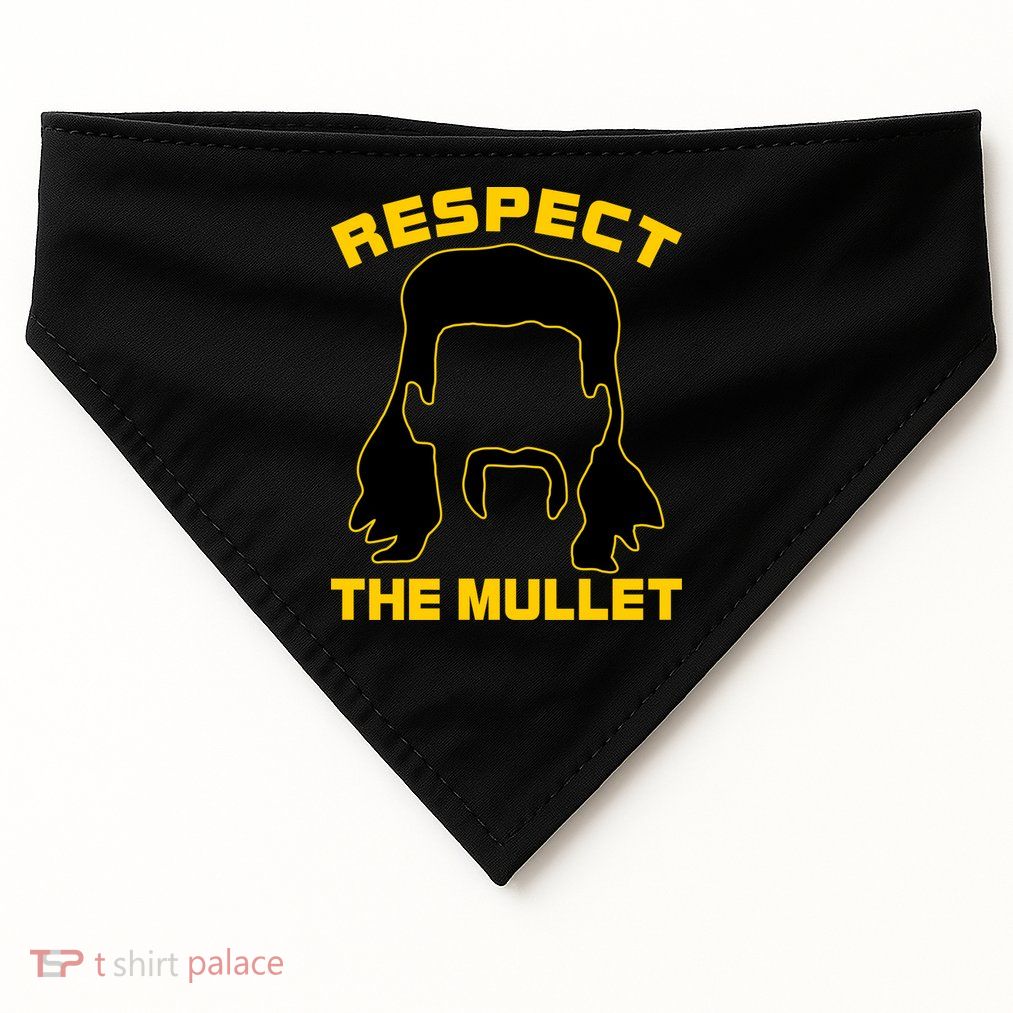 Respect The Mullet Hair Game USA-Made Doggie Bandana